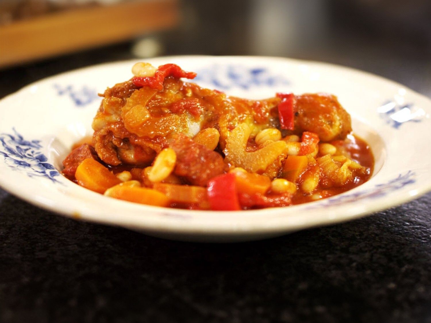 Cassoulet met kip en chorizo