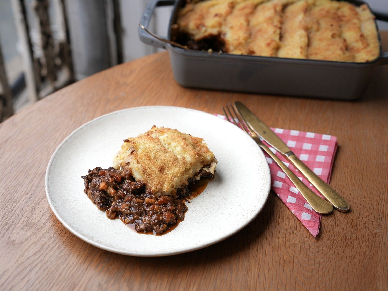Hachis parmentier met runderwangen