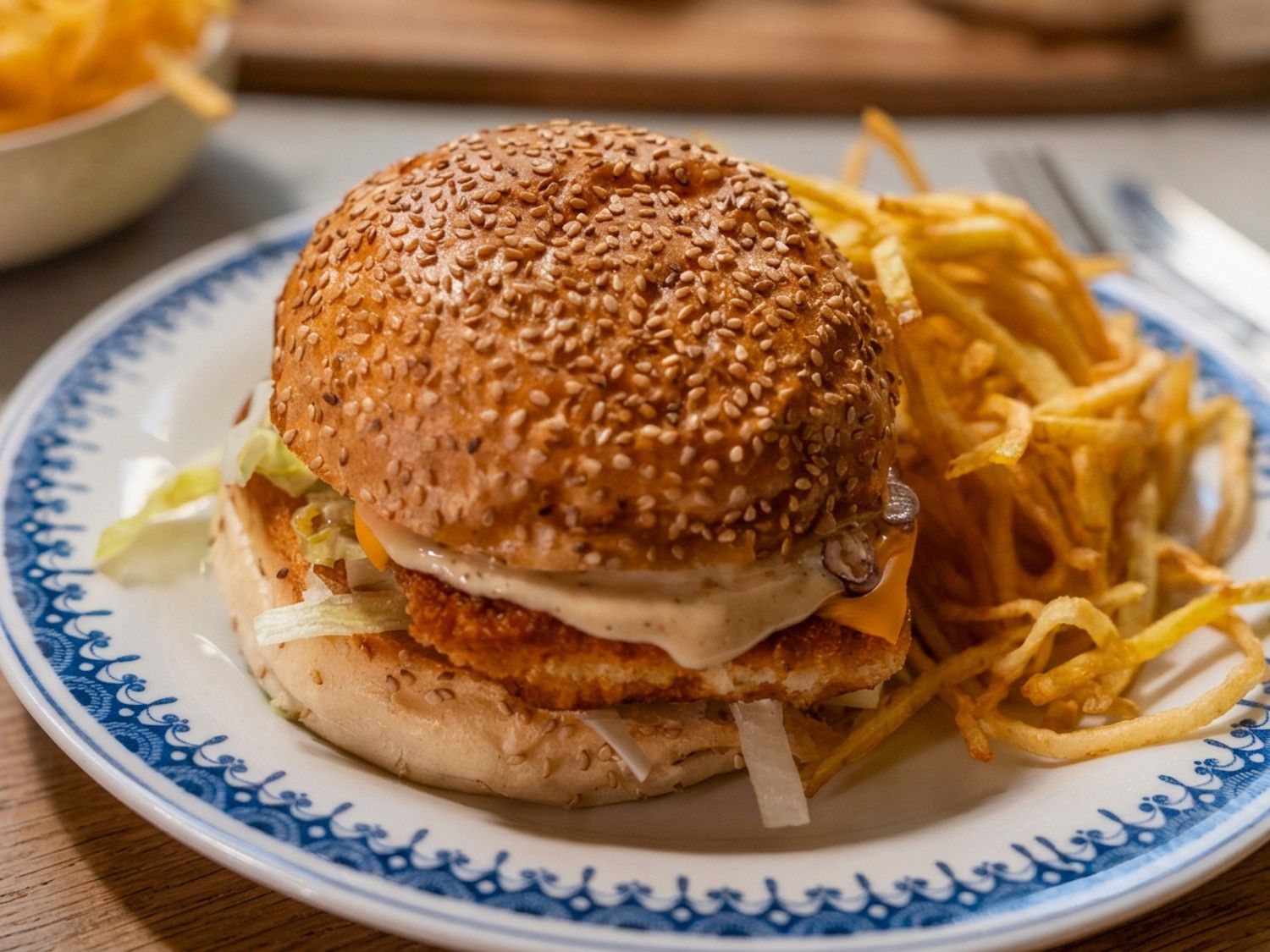 Kipburger met pepermayonaise