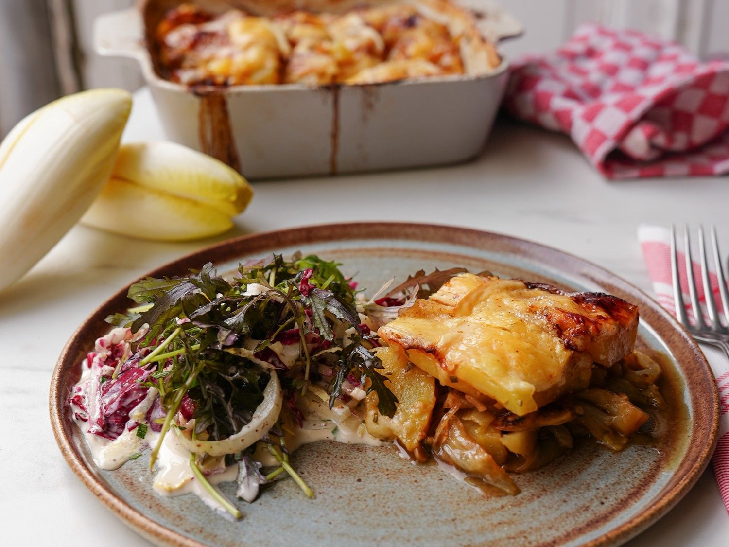 Tartiflette met witloof