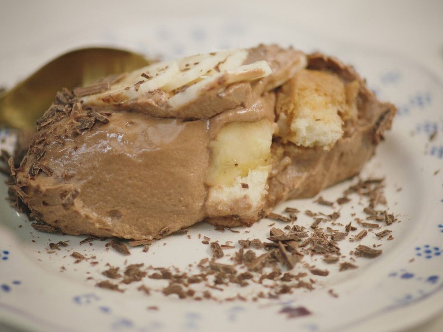 Tiramisu met chocolade en banaan